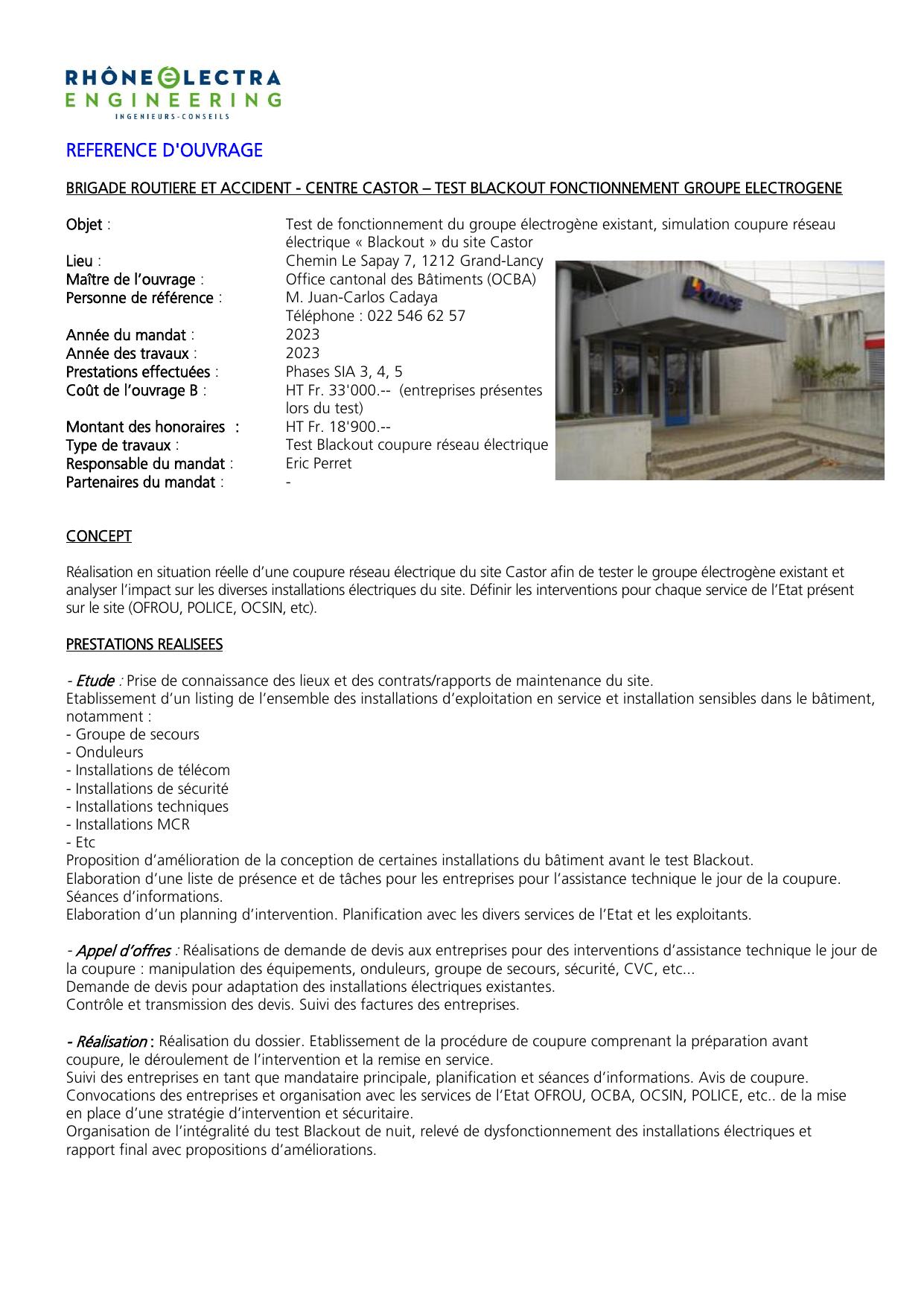 Aperçu: PRN Centre Castor test blackout groupe électrogène
